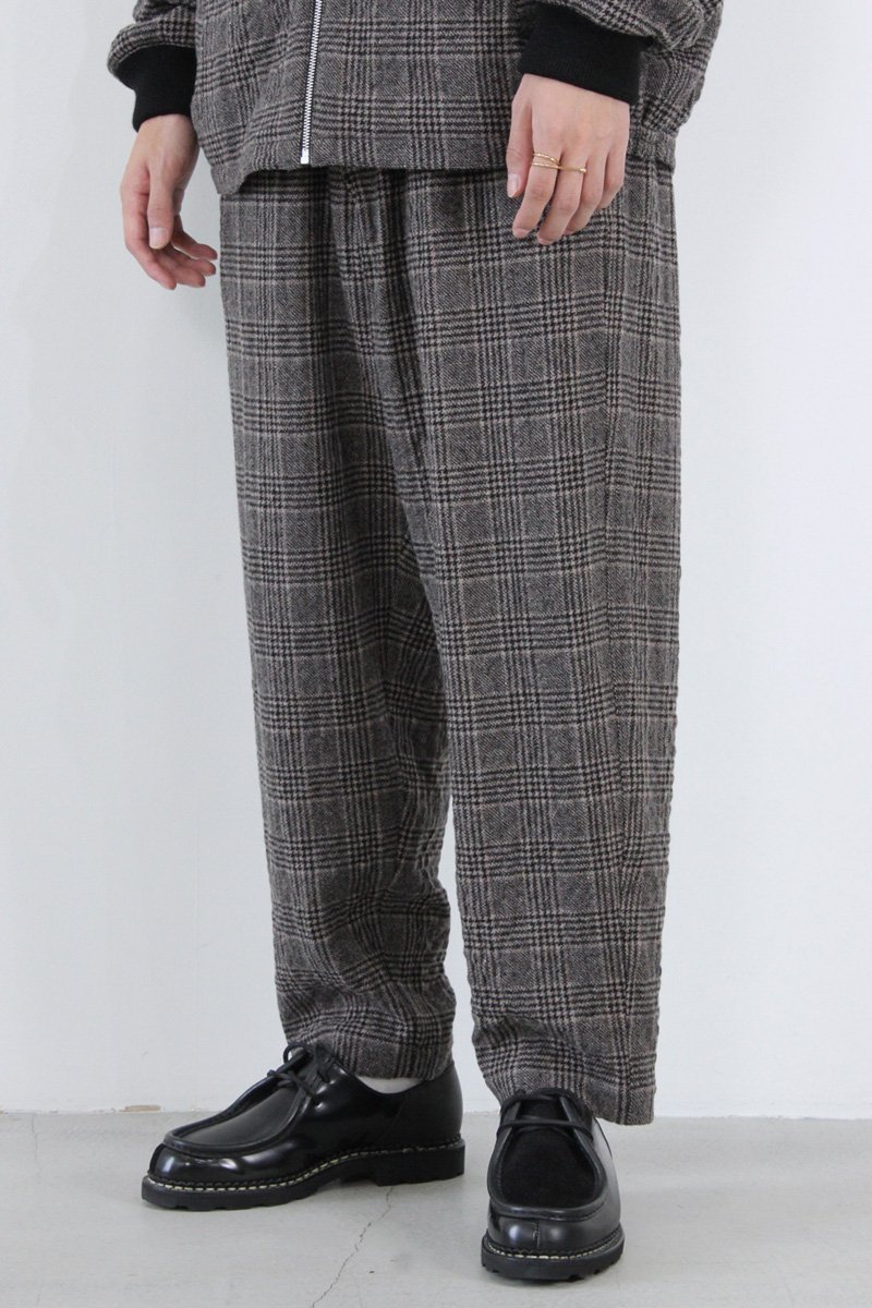 【SALE】【メンズ新品】YOU MUST CREATE（ユーマストクリエイト）ALVA WOOL CHECK SKATE TROUSERS ウール チェック トラウザー BROWN [NEW]｜JULIUS NYC
