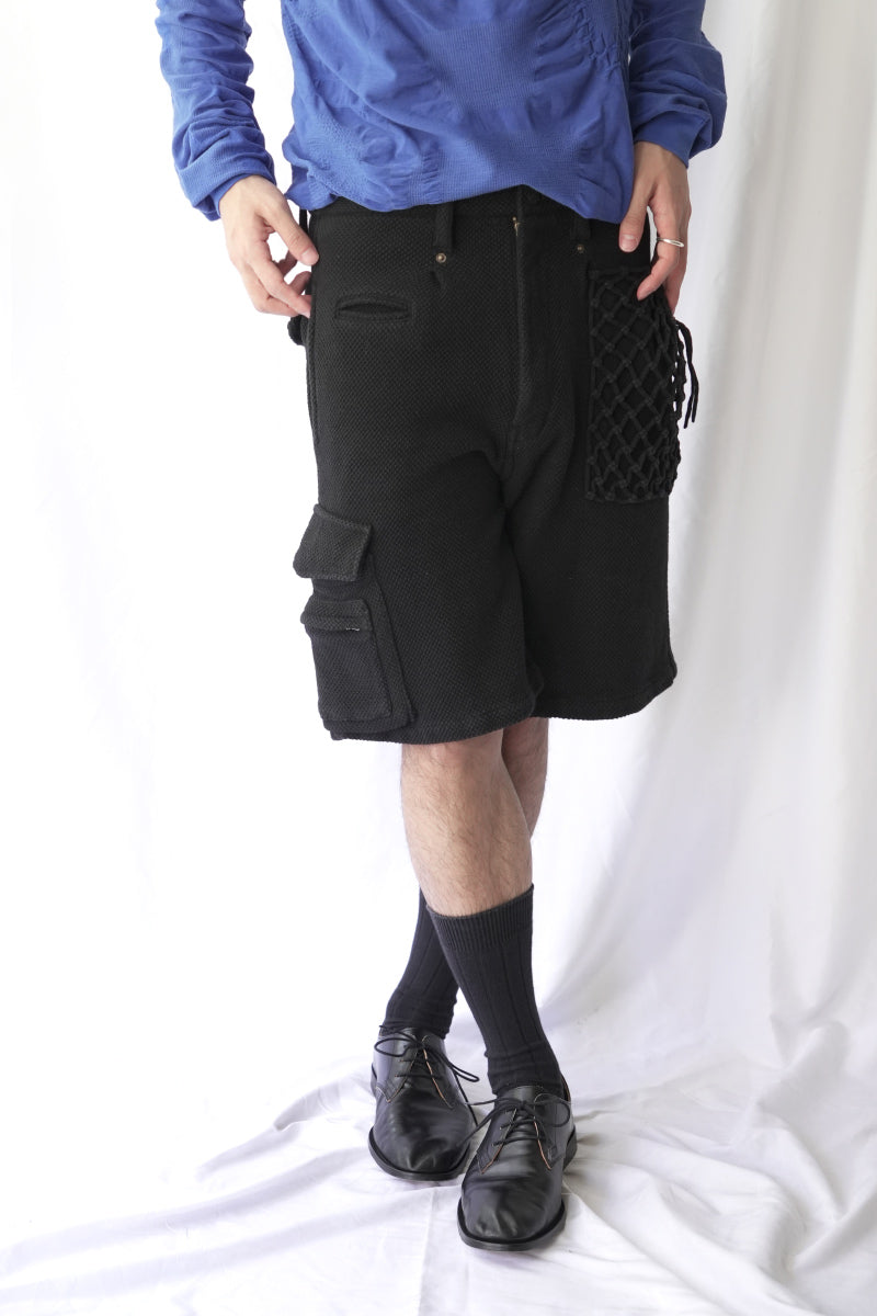 【新品】ISA BOULDER (イサ・ボルダー) GRIDMARCH SHORT 鹿の子ニットカーゴショーツ SOIL[NEW]