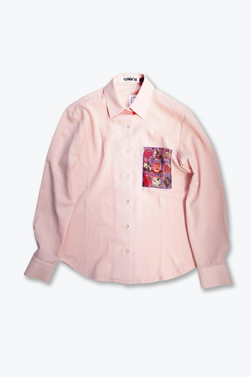 【中古】FLYNOW (フライナウ) L/S POCKET DESIGN SHIRT 長袖ポケットデザインシャツ PINK [SIZE:36 USED]