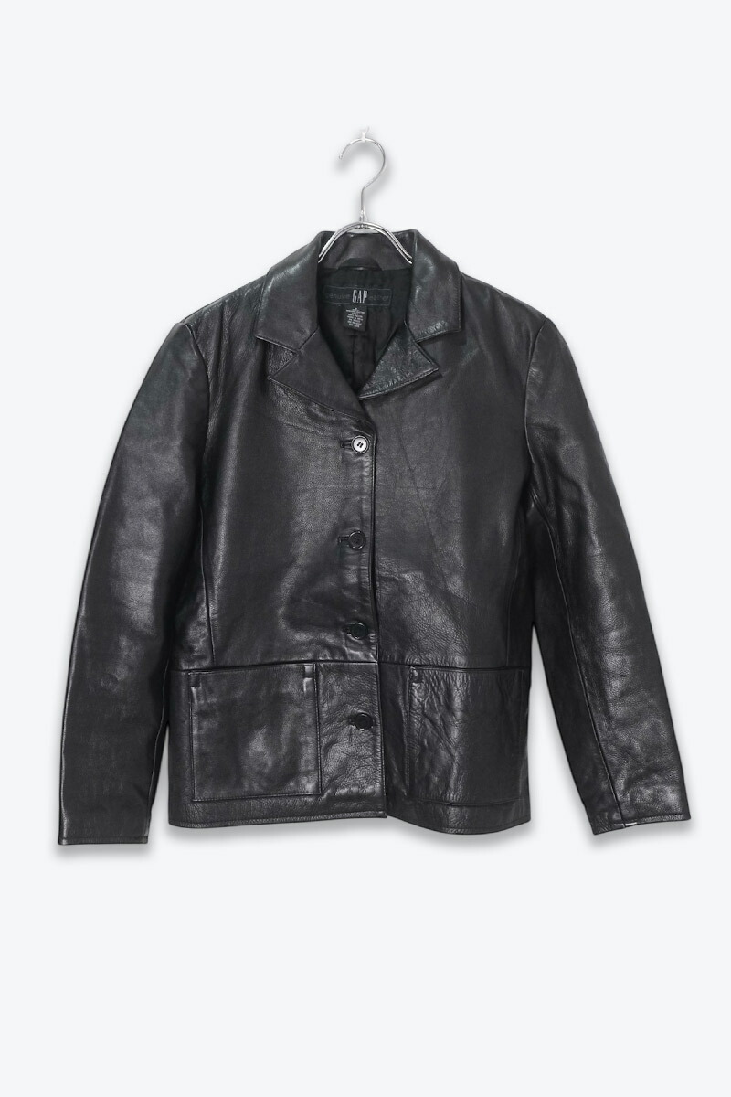 楽天市場】90 OLD GAP オールド ギャップ 短丈 レザージャケット 黒 L