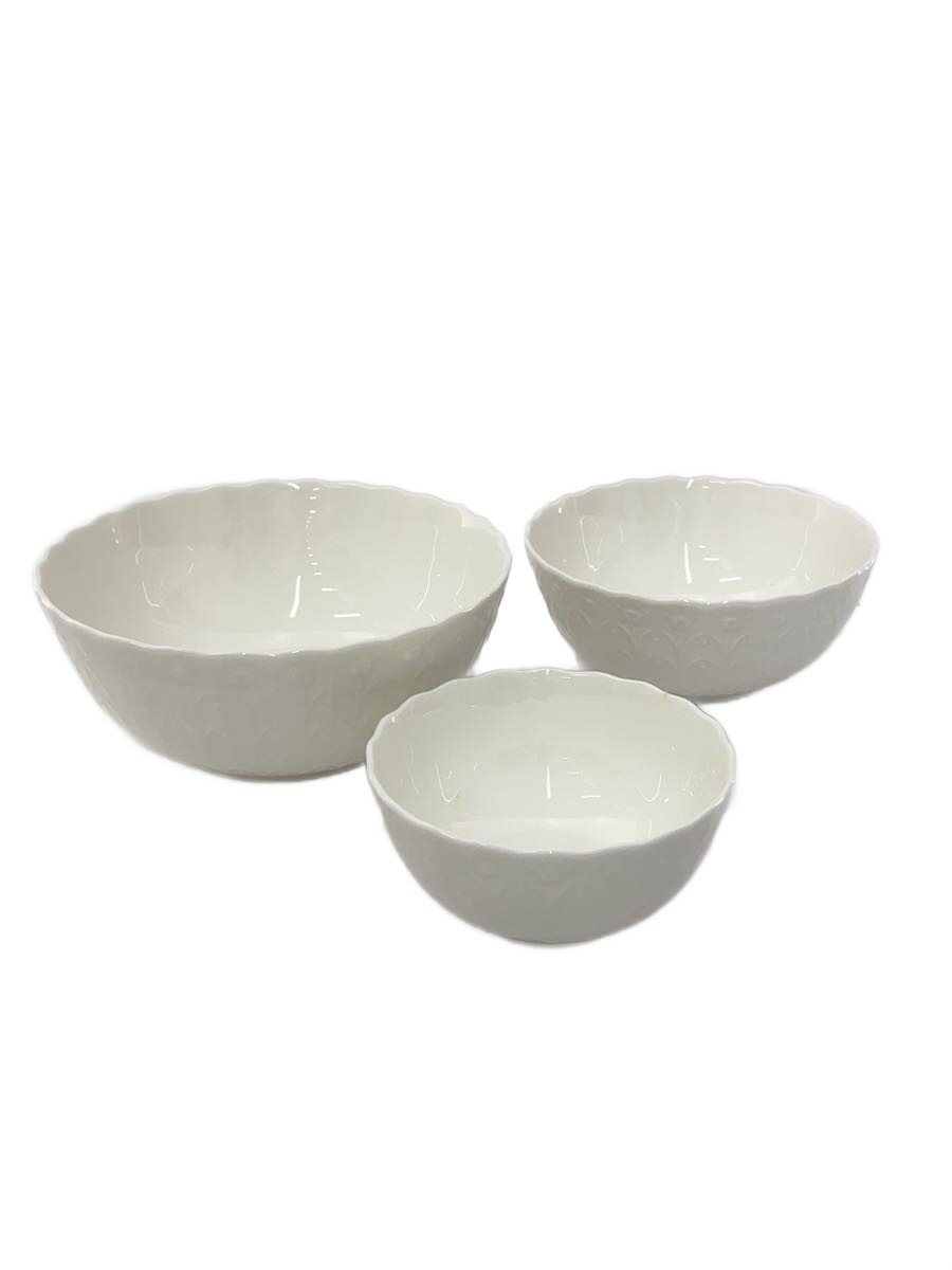 【中古】NARUMI◆入れ子ボールセット/洋食器その他/ホワイト/花柄【キッチン用品】