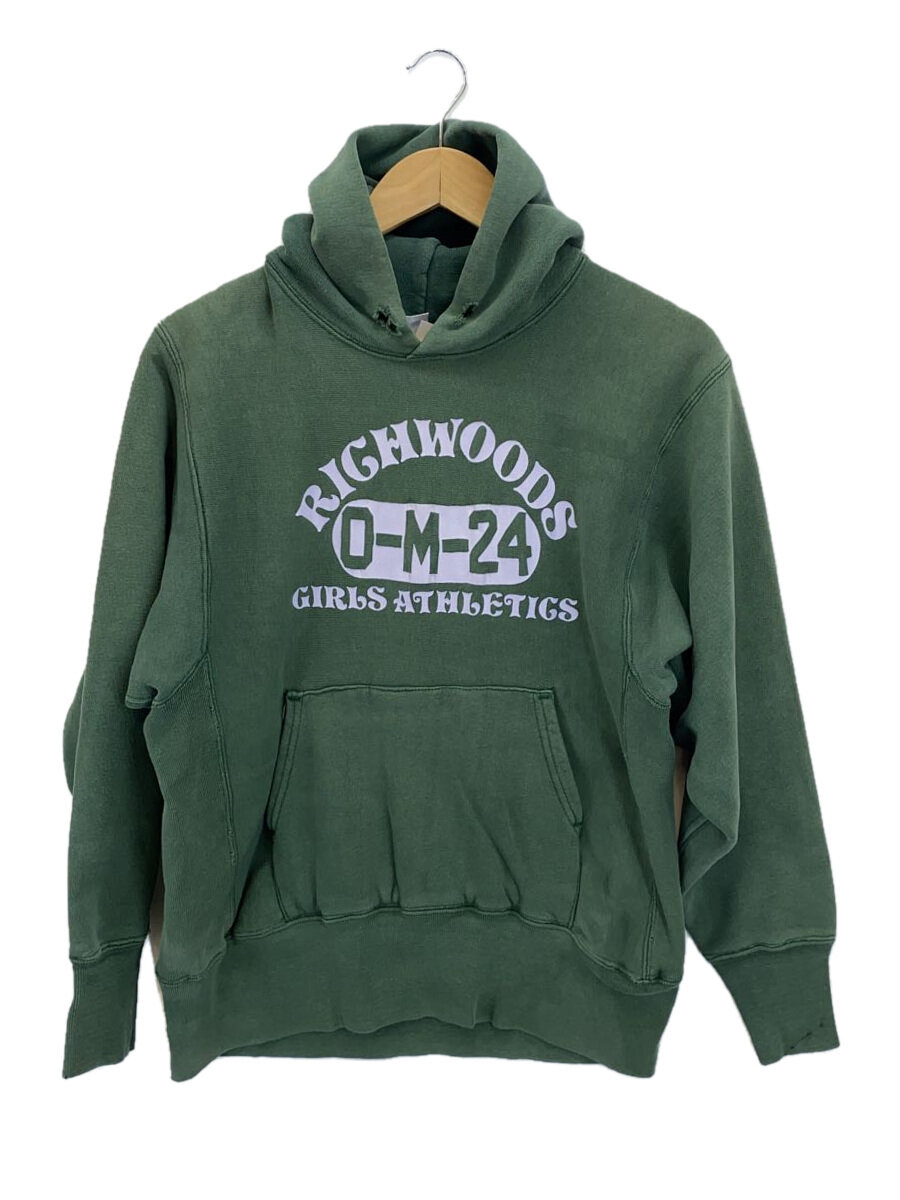 【中古】Champion◆70s 青単色曳き船/Reverse Weave/リバースウィーブ_パーカー/M/RIGHWOODS/? NULL ?【メンズウェア】
