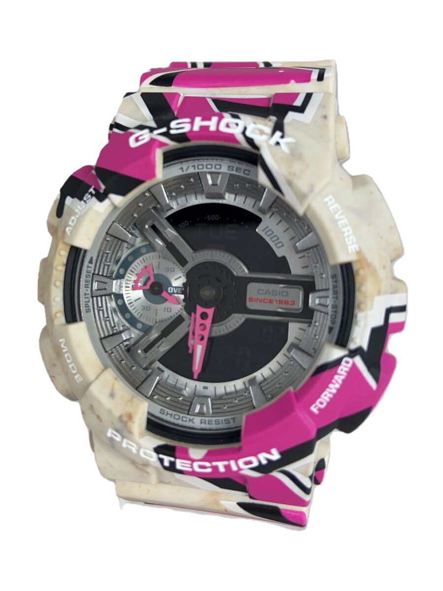 【中古】CASIO◆石英ウオッチ_G-SHOCK/アナログ/天然ゴム/SLV/マルチ色つや/SS【服飾雑貨他】