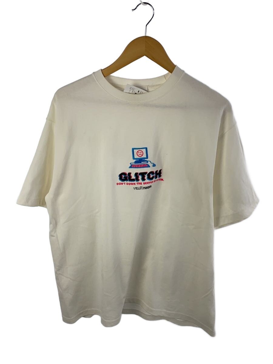 【中古】vaultroom◆GLITCH TEE/プルオーバー/L/綿織物/WHT【メンズウェア】