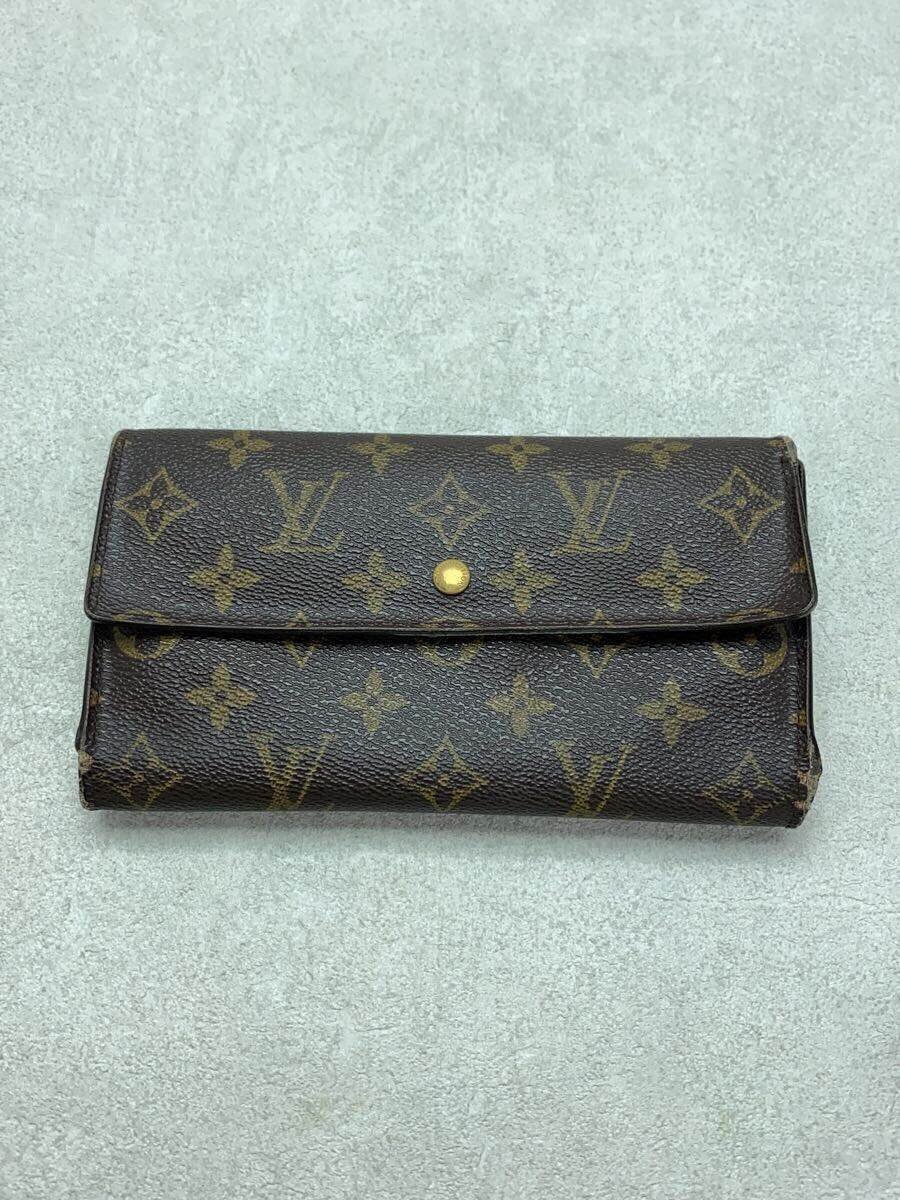 【中古】LOUIS VUITTON◆ポルト・トレゾール・インターナショナル_モノグラム・キャンバス/PVC/ブラウン/総柄/レディース【服飾雑貨他】