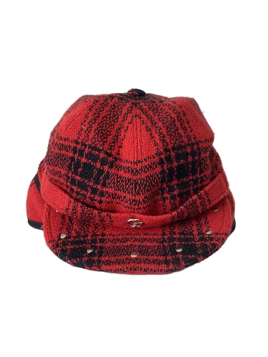 【中古】GUCCI◆キャップ/L/ウール/RED/チェック/レディース/763563//【服飾雑貨他】｜2ｎｄ STREET 店