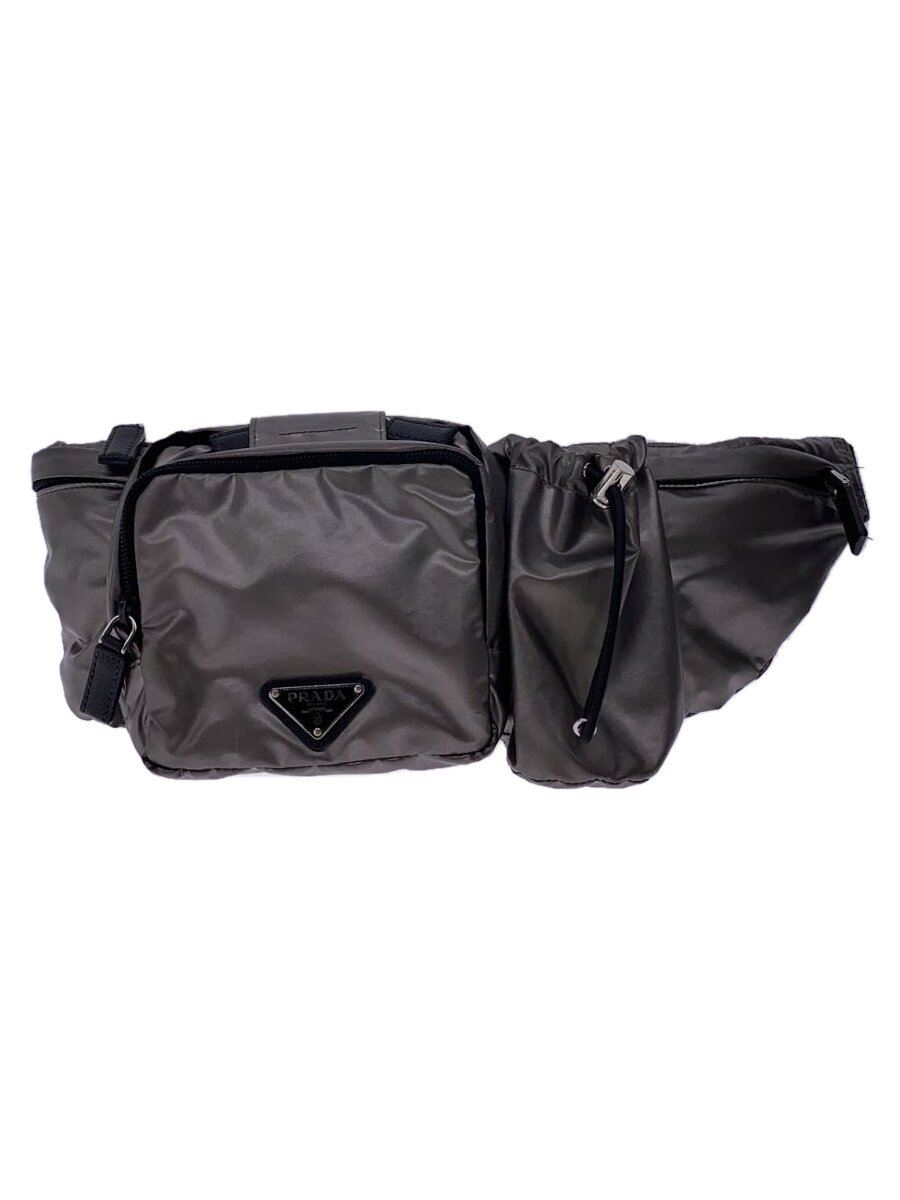 【中古】PRADA◆Nylon Metal Triple Pocket Belt Bag/酉の方角御徒面子/ナイロン/SLV//【御徒面子】