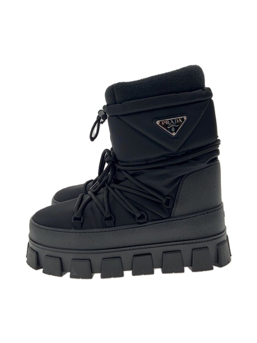 【中古】PRADA◆Re-Nylon/アプレスキーブーツ/ナイロンギャバジン/41/黒いこと/ナイロン//【シューズ】