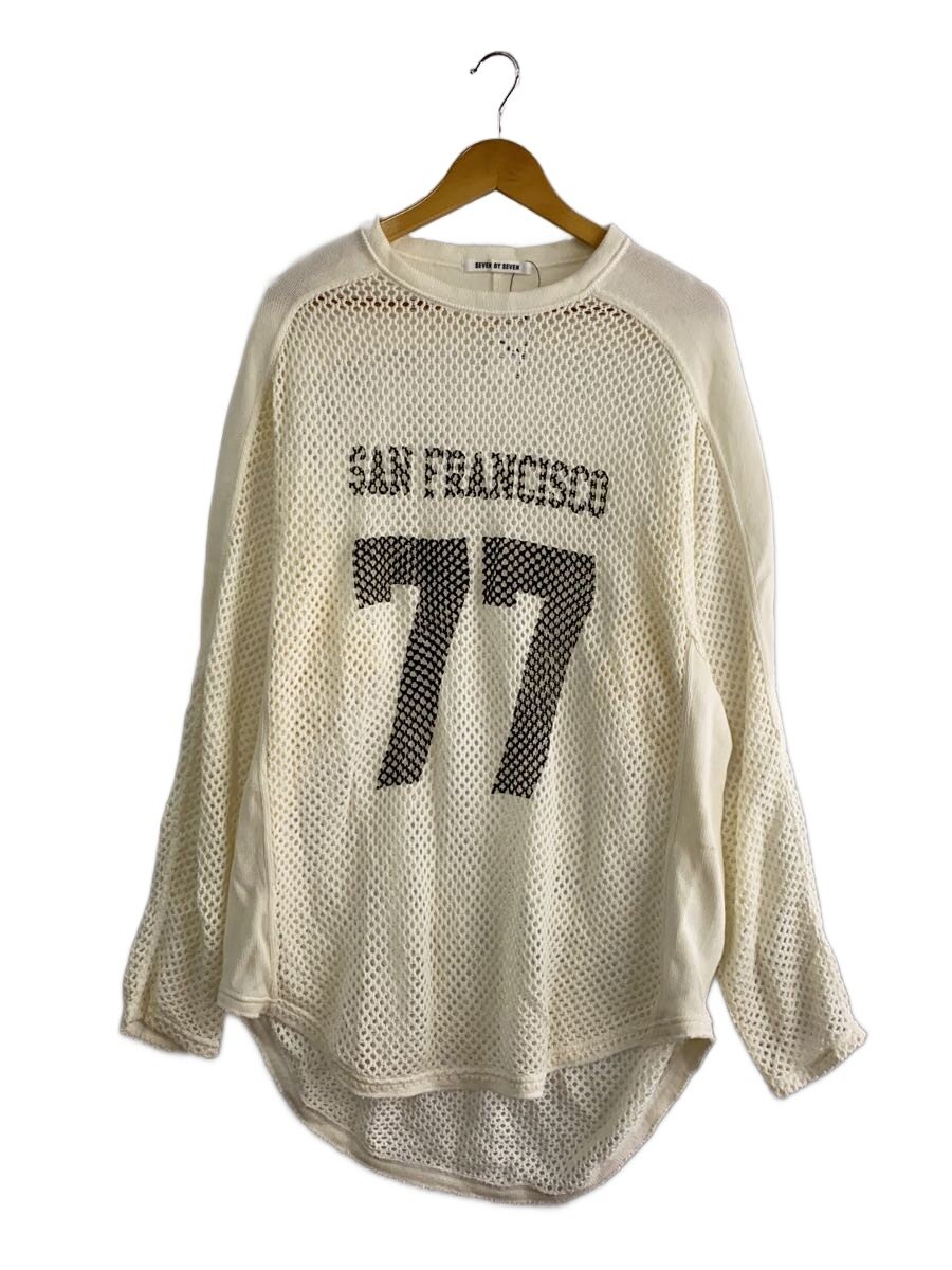 【中古】SEVEN BY SEVEN◆PRINTED FOOTBALL KNIT TEE/ティーシャツ/M/--/WHT/800-5160086//【メンズウェア】
