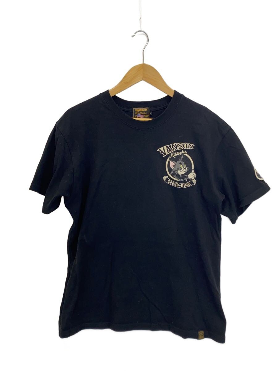 【中古】VANSON◆トムとジェリィ/トム刺しゅうプルオーバー/L/綿織物/黒いこと/両面刺しゅう刷り上げる//【メンズウェア】