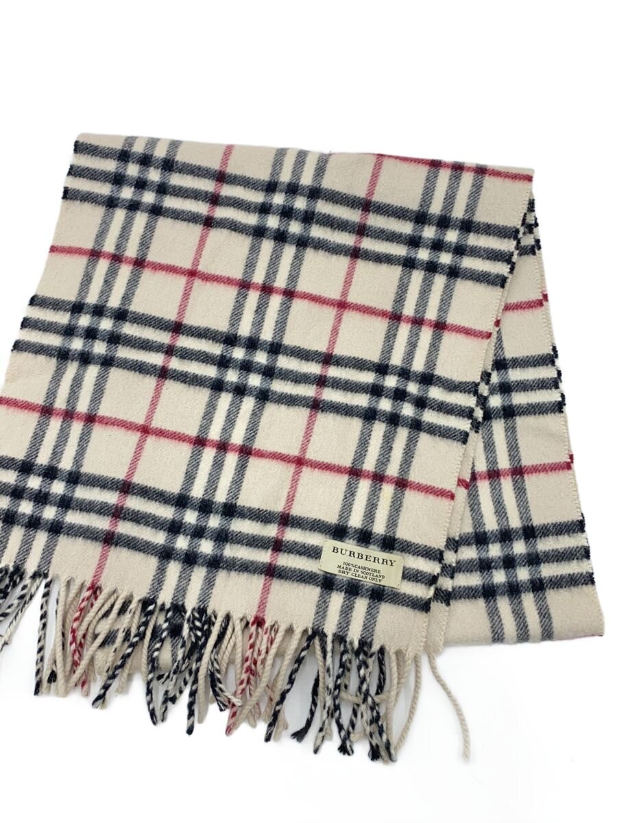 【中古】BURBERRY◆えり巻き/カシミヤ/BEG/照合のしるし/レディース【服飾雑貨他】