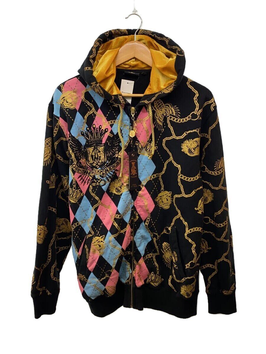 【中古】Christian Audigier/ジップパーカー/M/コットン/BLK/総柄【メンズウェア】｜2ｎｄ STREET 店