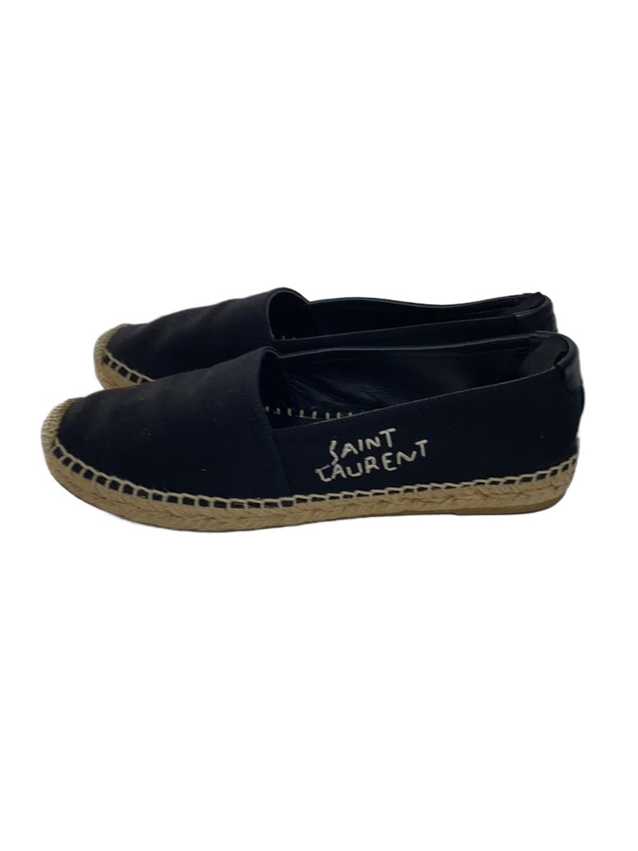 【中古】SAINT LAURENT◆ロゴ刺繍スリッポン/BLK/キャンバス【シューズ】|2nd STREET 店