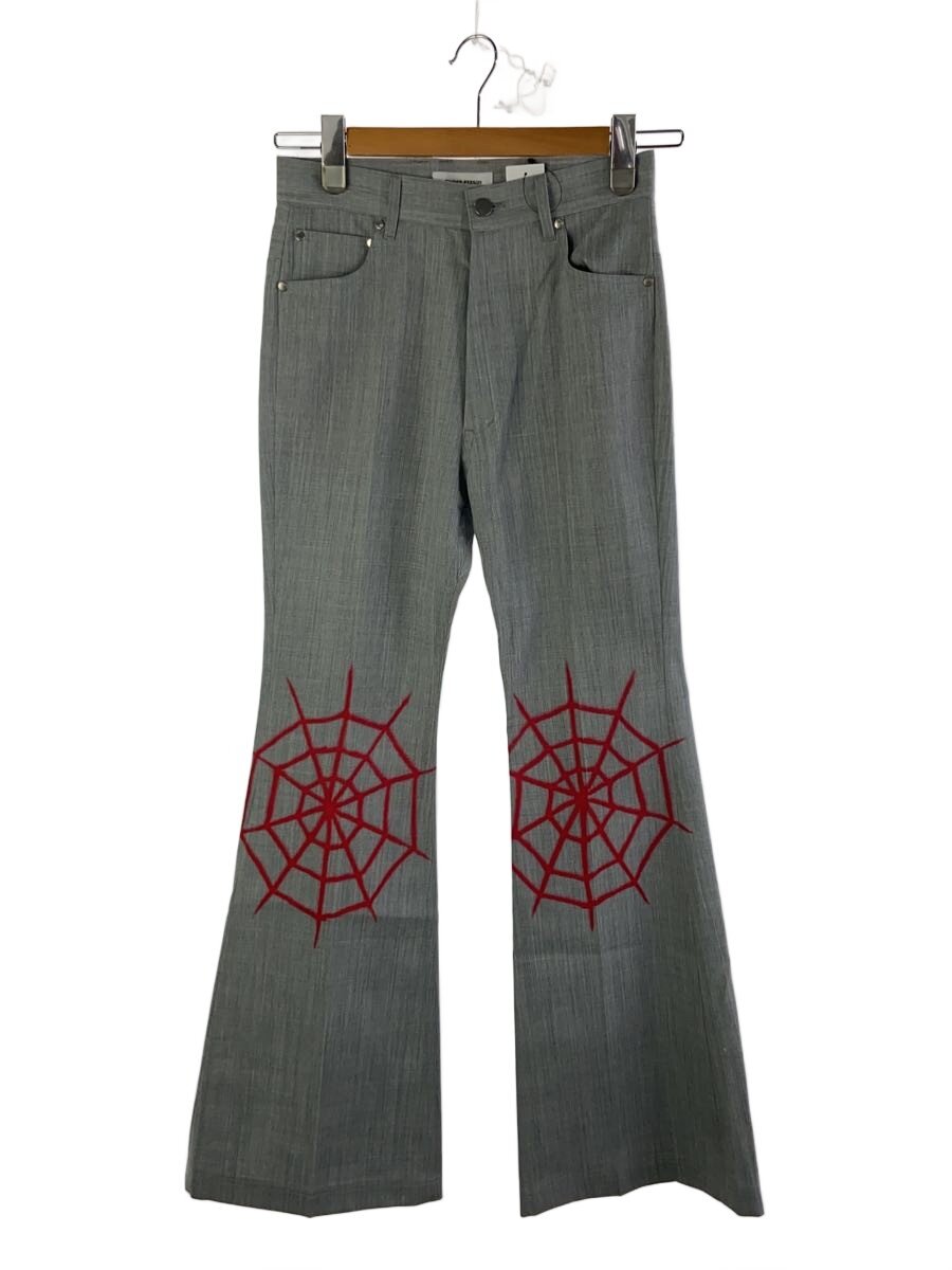 【中古】TENDER PERSON◆SPIDER KNEES FLARE PANTS/1/羊毛/GRY/刷り上げる/LL-PT-4224//【レディースお召しもの】
