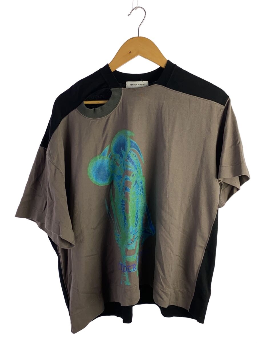 【中古】TENDER PERSON◆CUTTING TEE/ティーシャツ/1/綿織物/GRY/刷り上げる/NL-TO-4227//【レディース御召しもの】