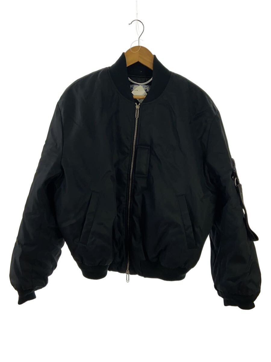 【中古】OFF-WHITE◆上衣/S/ポリエステル/BLK/OMEH038F21FAB001/21AW/BOMBER JACKET【メンズウェア】