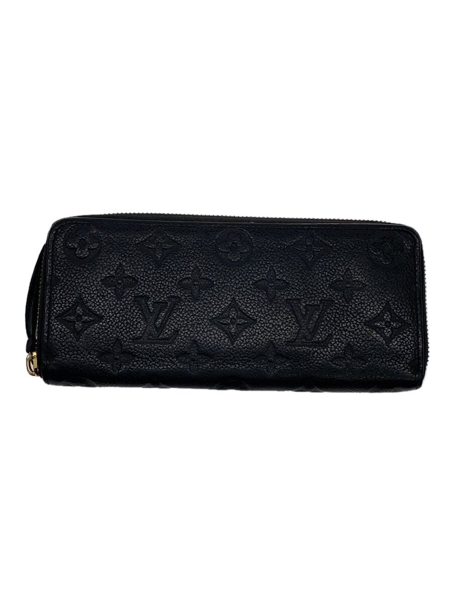 【中古】LOUIS VUITTON◆ジッピー・ウォレット_モノグラム・アンプラント_BLK/牛革/BLK/メンズ【服飾雑貨他】