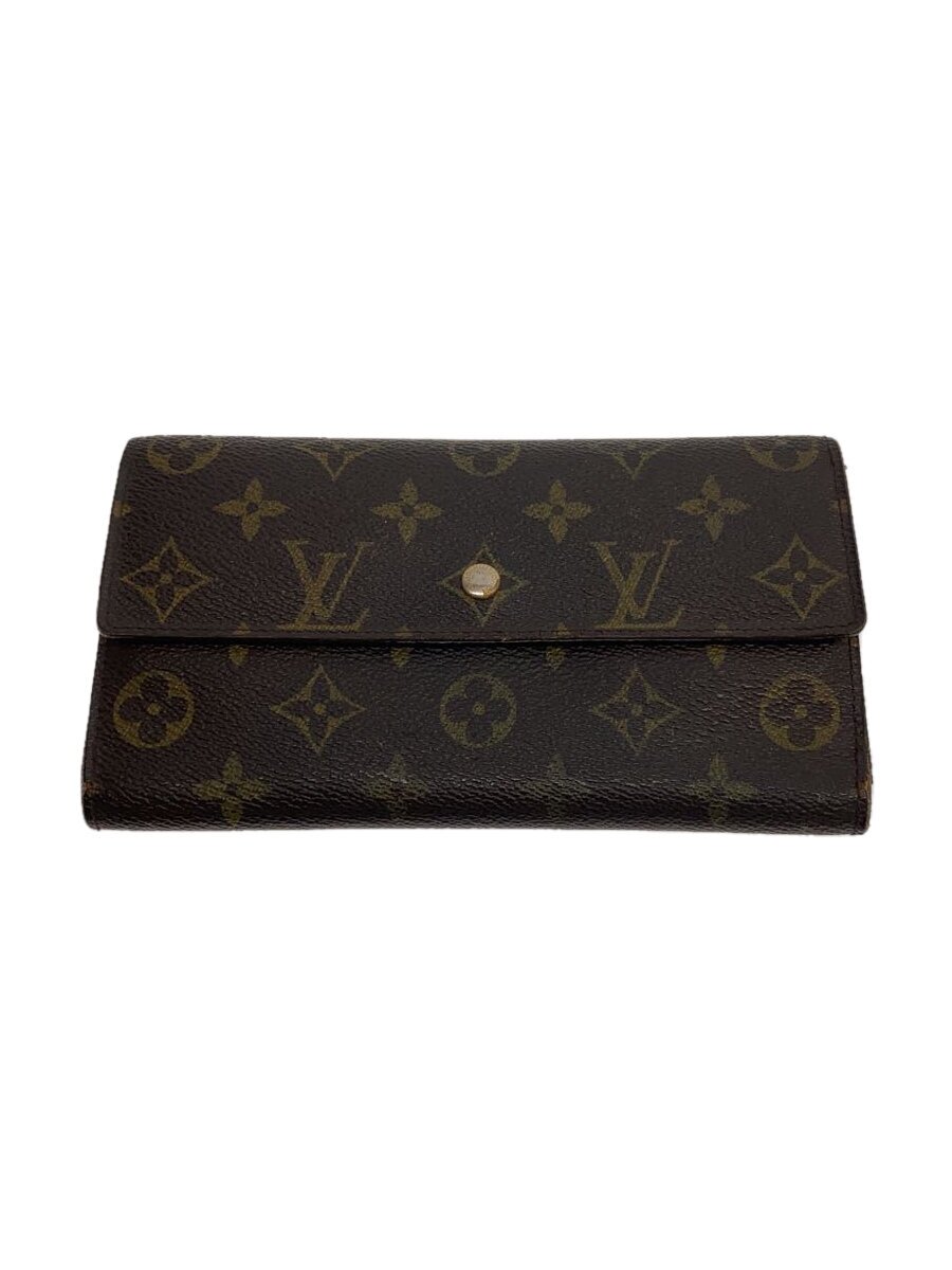 【中古】LOUIS VUITTON◆M61217ポルト・トレゾール・インターナショナル_モノグラム・帆布_BRW/PVC/BRW/レディース【服飾雑貨他】