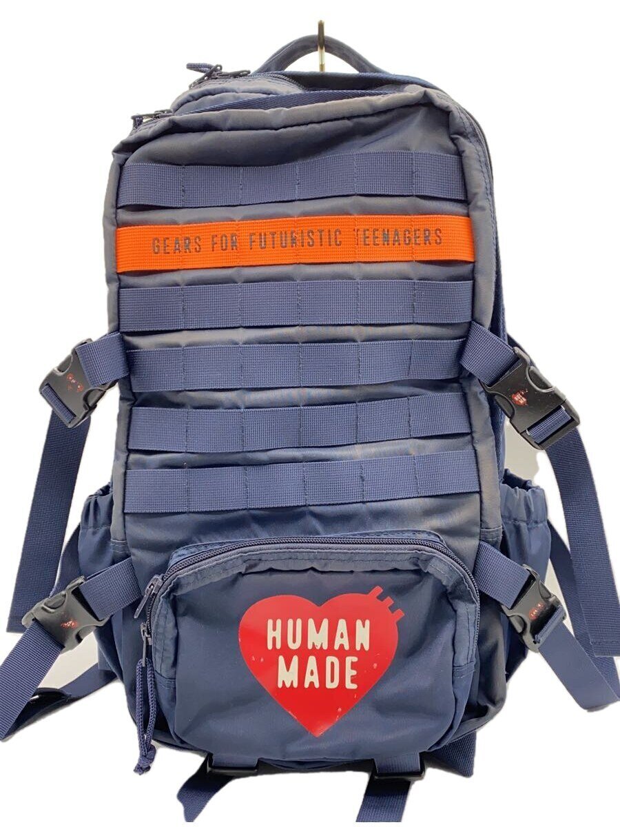 【中古】HUMAN MADE◆ミリタリーバックパック/Military back pack/背嚢/ナイロン/NVY/無地【御徒面子】