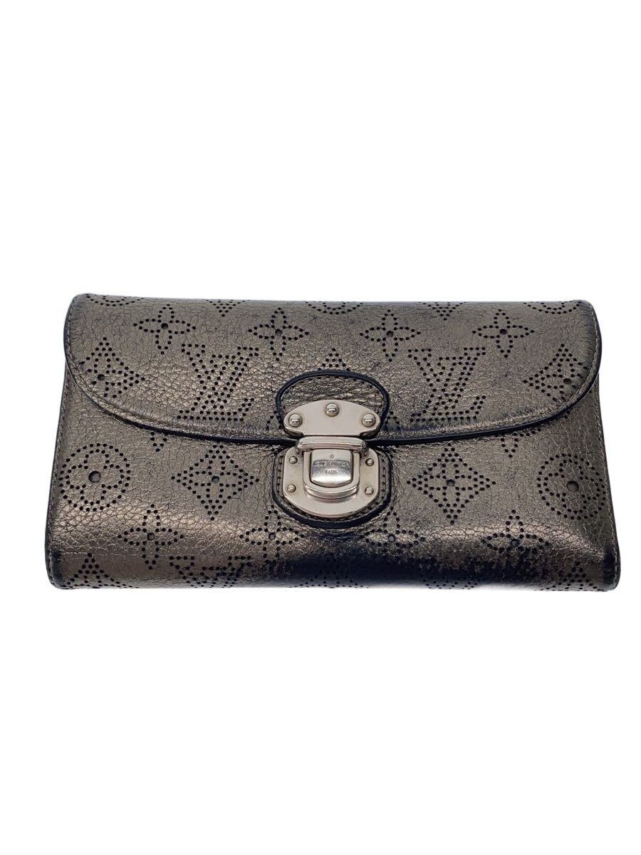 【中古】LOUIS VUITTON◆ポルト・フォイユ・アメリア_マヒナ/なめし革/SLV/レディース【服飾雑貨他】