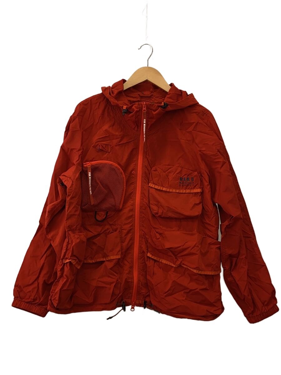 【中古】H.A.K.U MOUNTAIN SUPPLY◆ナイロン上衣/M/ナイロン/RED/無地/HK-T722【メンズウェア】