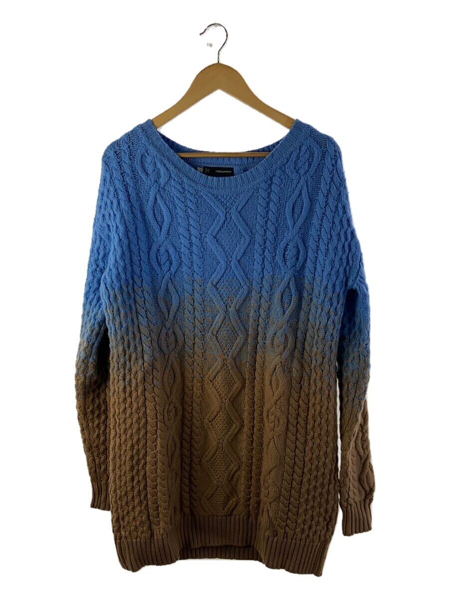 【中古】DSQUARED2◆グラデーションニットセーター/L/羊毛/青碧x赤銅色/S75HA0350【メンズウェア】