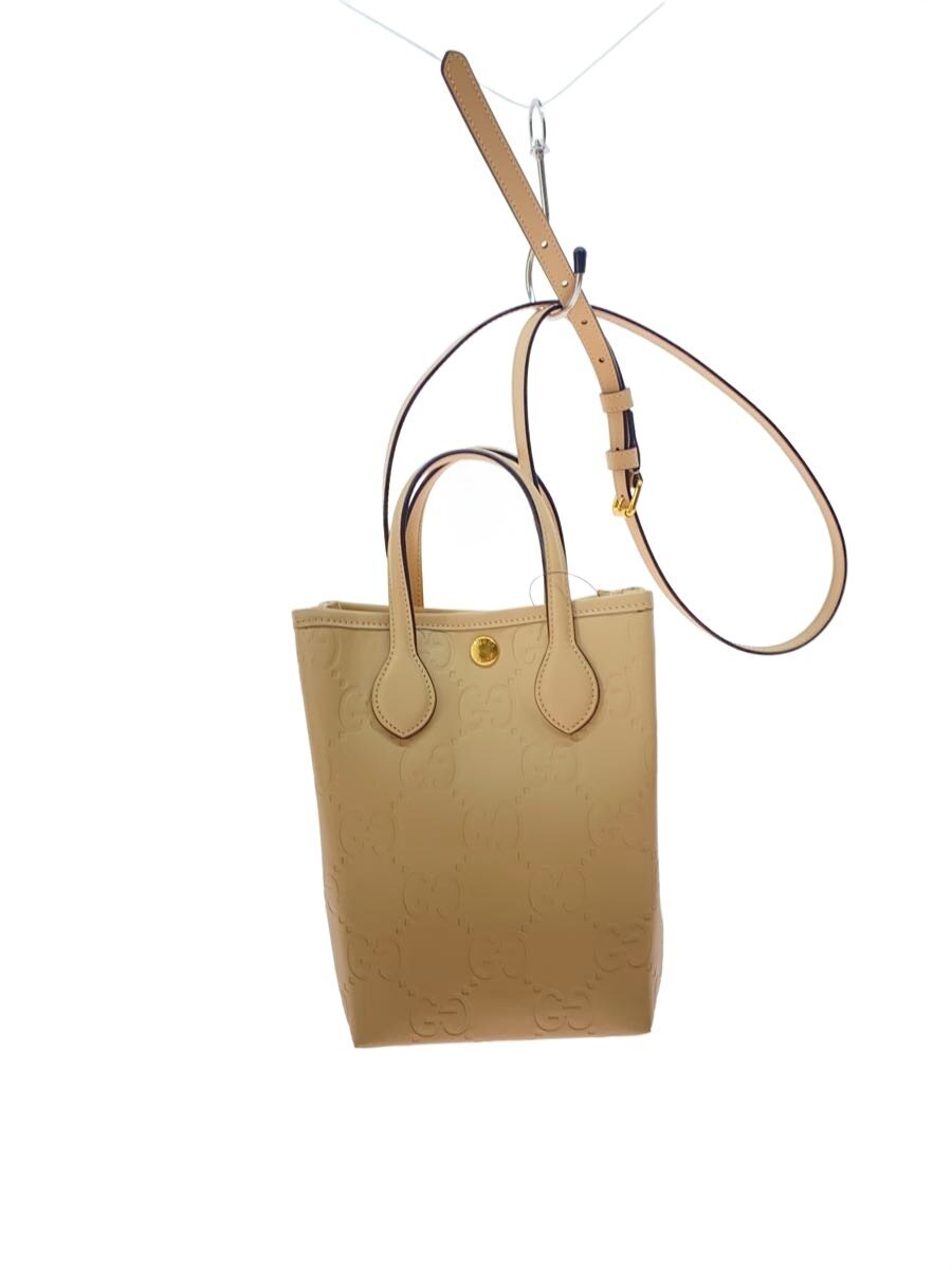 【中古】GUCCI◆同盟罷工さあ美付き添い人 GG スーパーミニバッグ/なめし革/BEG//【御徒面子】