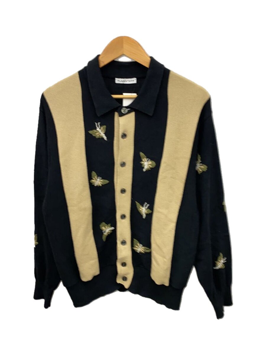 【中古】F-LAGSTUF-F◆BUTTERFLY STRIPE SWEATER/ジレー(薄っぺら)/M/綿織物/BLK/FS1417【メンズウェア】