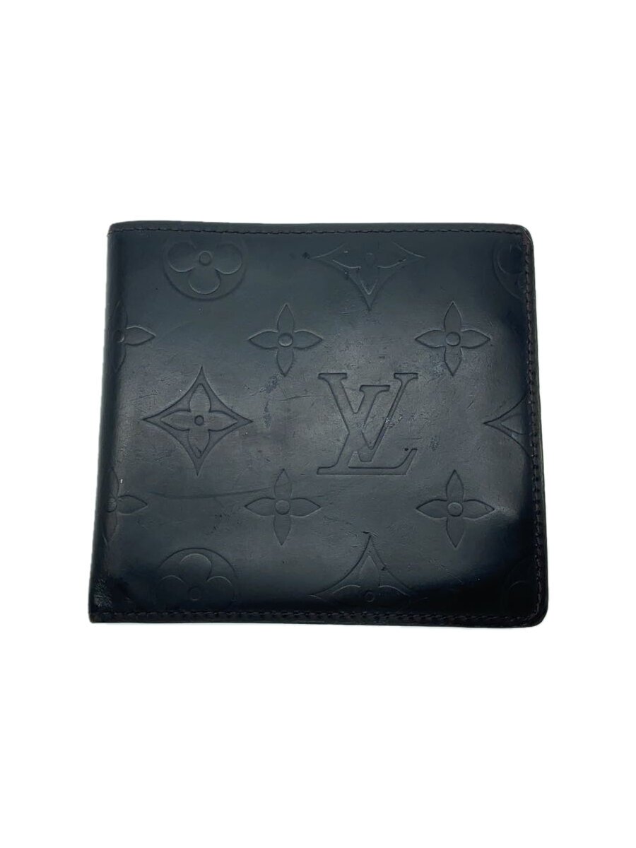 【中古】LOUIS VUITTON◆ポルト・フォイユ・コンパクト_モノグラム・グラセ_BRW/なめし革/BRW/メンズ【服飾雑貨他】