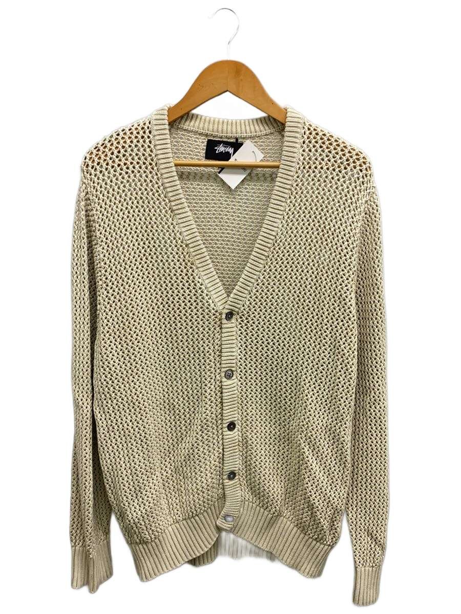 【中古】STUSSY◆Loose Gauge Cardigan/ジレー(朦々たる)/L/綿織物/IVO/117164【メンズウェア】