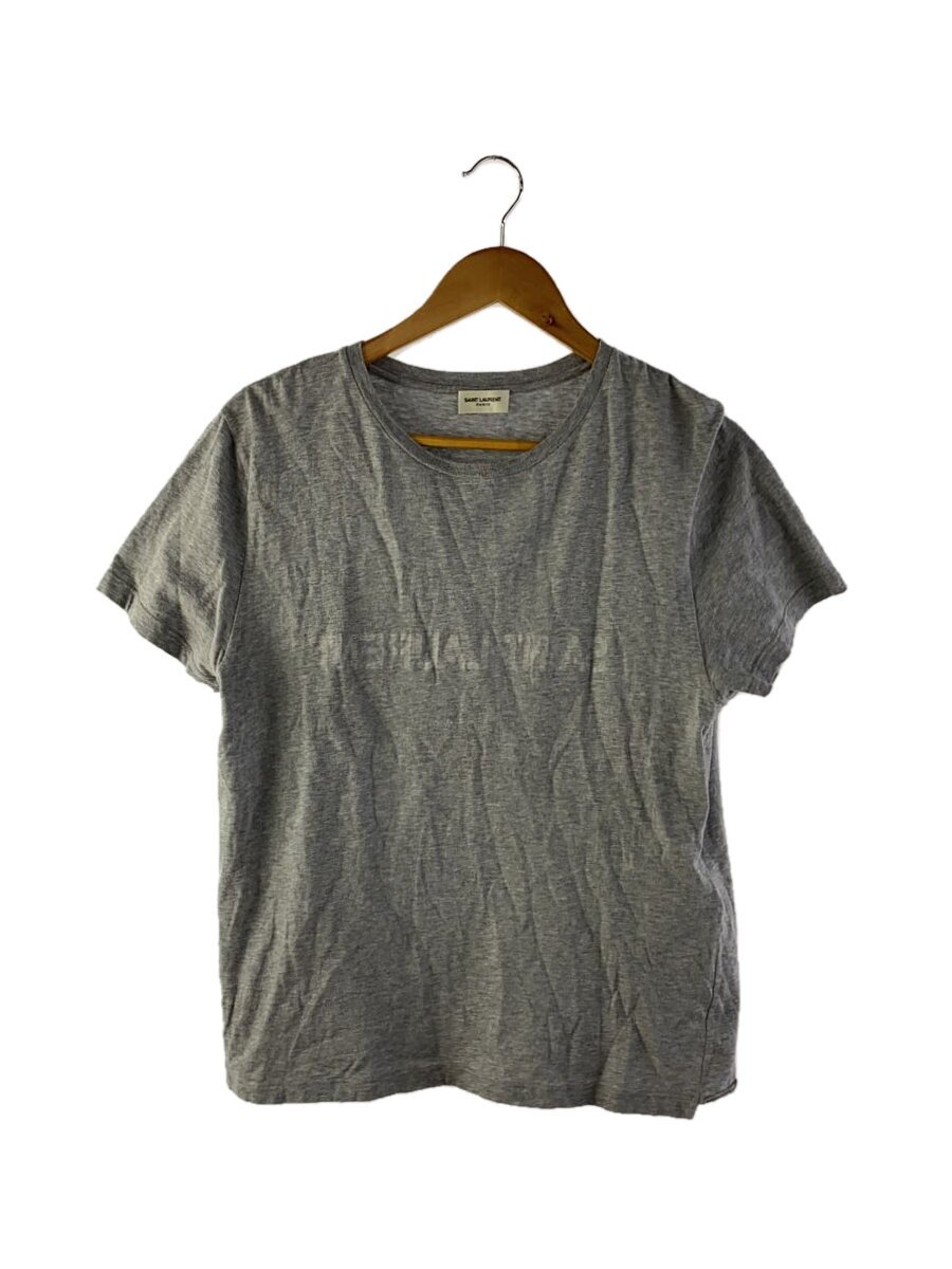 【中古】SAINT LAURENT◆逆さまティーシャツ/L/綿織物/GRY/Y37BN1466【メンズウェア】