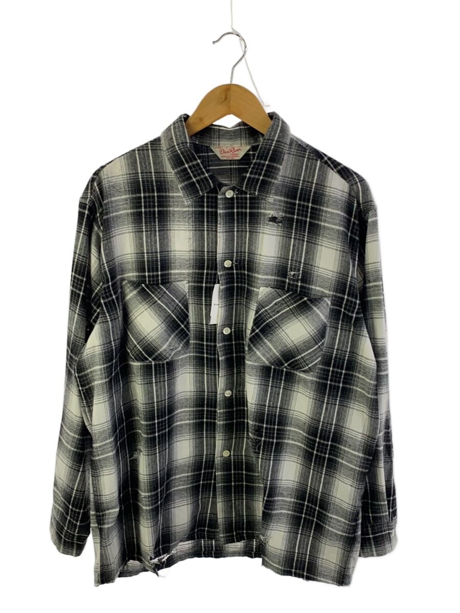 【中古】Dan River/長袖プルオーバー/L/ポリエステル/GRY/オンブレCK/裂け目産業【メンズウェア】