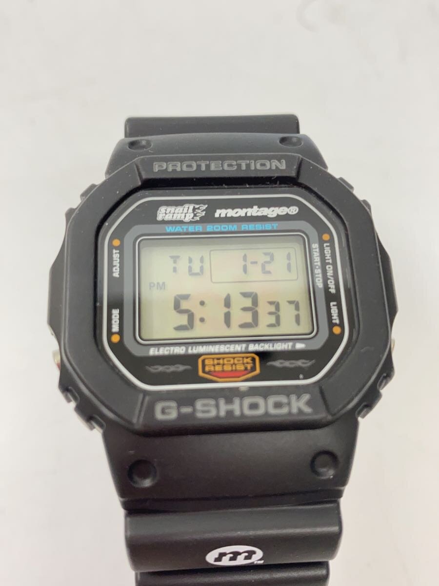 【中古】CASIO◆石英ウオッチ/デジタル/天然ゴム/BLK/BLK/SS/Snail ramp【服飾雑貨他】