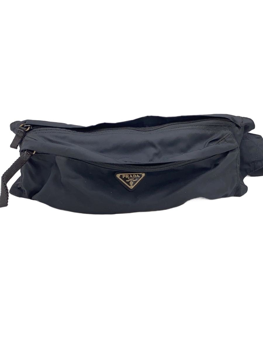 【中古】PRADA◆酉の方角御徒面子/ナイロン/BLK/無地【御徒面子】