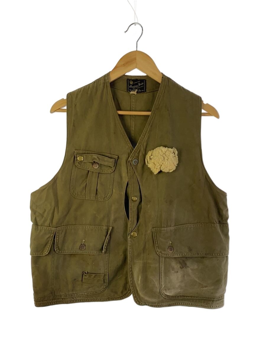 【中古】American Field◆ハーフムーンベスト/50s/KHK【メンズウェア】