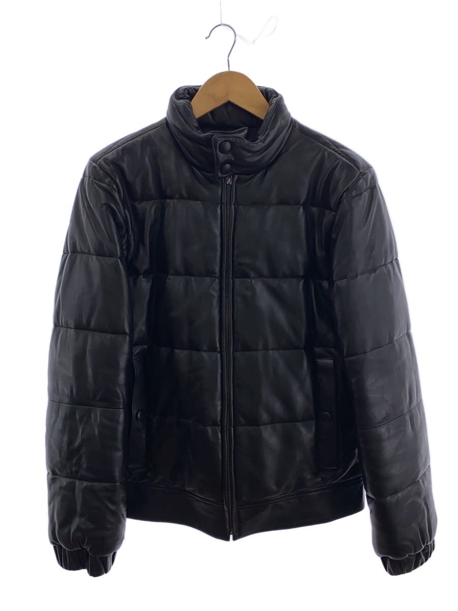 【中古】agnes b.◆11AW/オールなめし革/落ちこむ上衣/46/羊革/BLK/X762CUQ6/右袖何らかスレ//【メンズウェア】