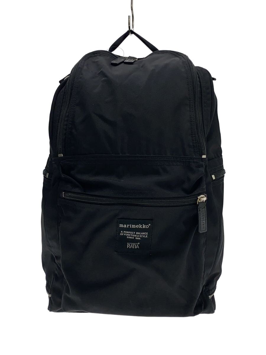 【中古】marimekko◆背嚢/--/BLK/無地/026994【御徒面子】