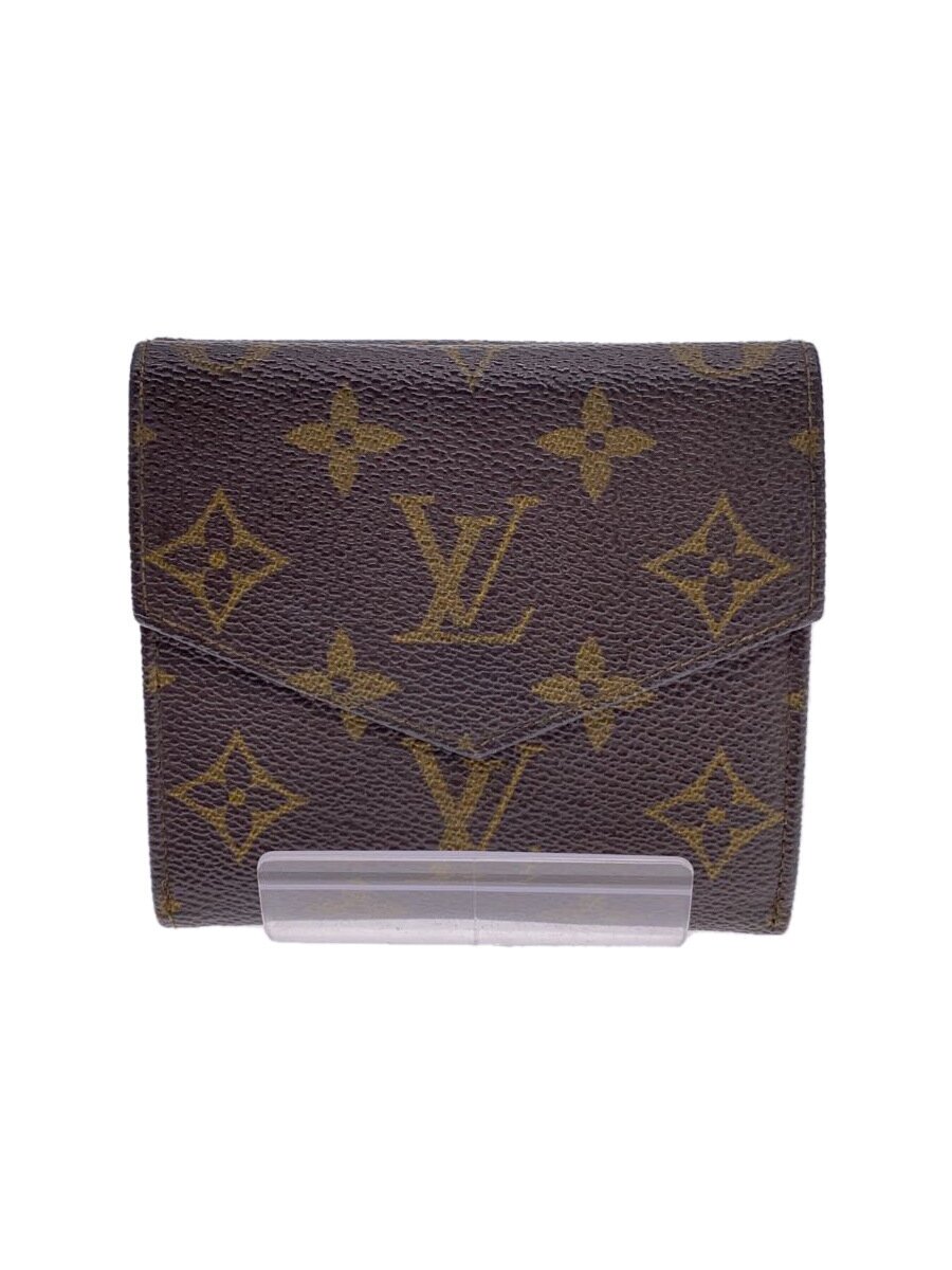 【中古】LOUIS VUITTON◆M61660/ポルト・モネ・ビエ・カルト・クレディ/モノグラム/キャンバス/BRW/PVC/BRW【服飾雑貨他】