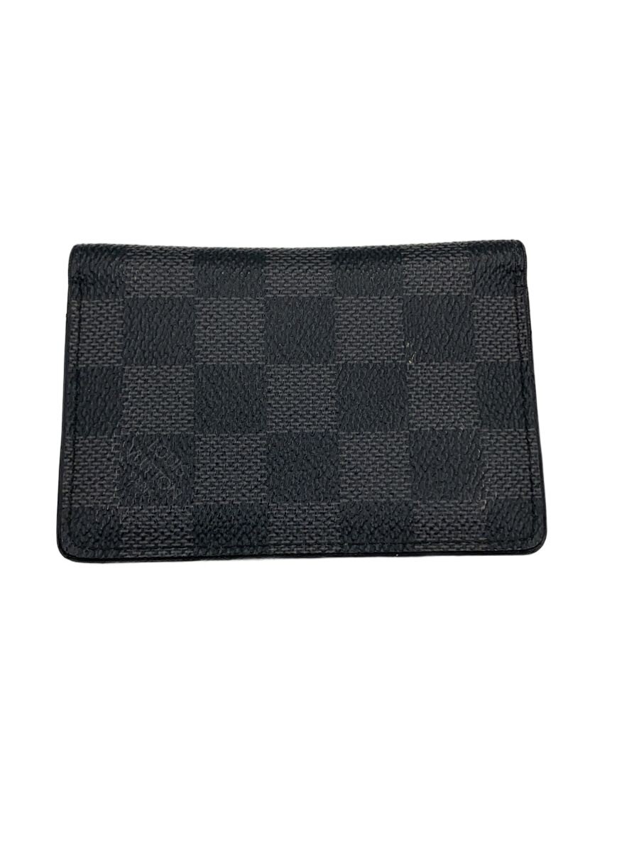 【中古】LOUIS VUITTON◆オーガナイザー・ドゥ・ポッシュ_ダミエ・グラフィット/なめし革/黒いこと/メンズ//【服飾雑貨他】