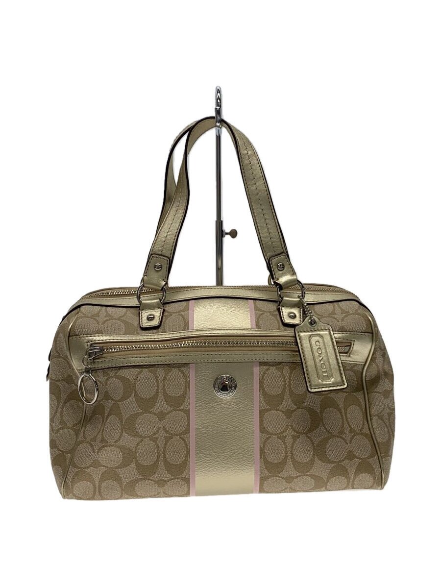 【中古】COACH◆シグネチャーボストン【御徒面子】