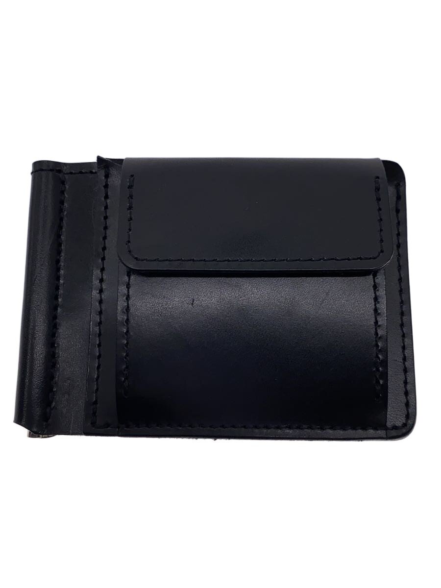 【中古】ALZUNI◆2つ折り銭入れ/なめし革/BLK/無地/メンズ//【服飾雑貨他】