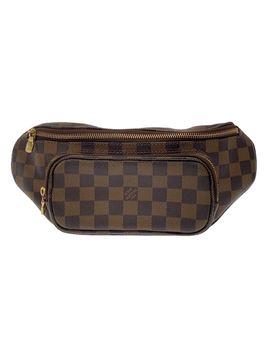 【中古】LOUIS VUITTON◆バムバッグ・メルヴィール_ダミエ・エベヌ/PVC/BRW【御徒面子】