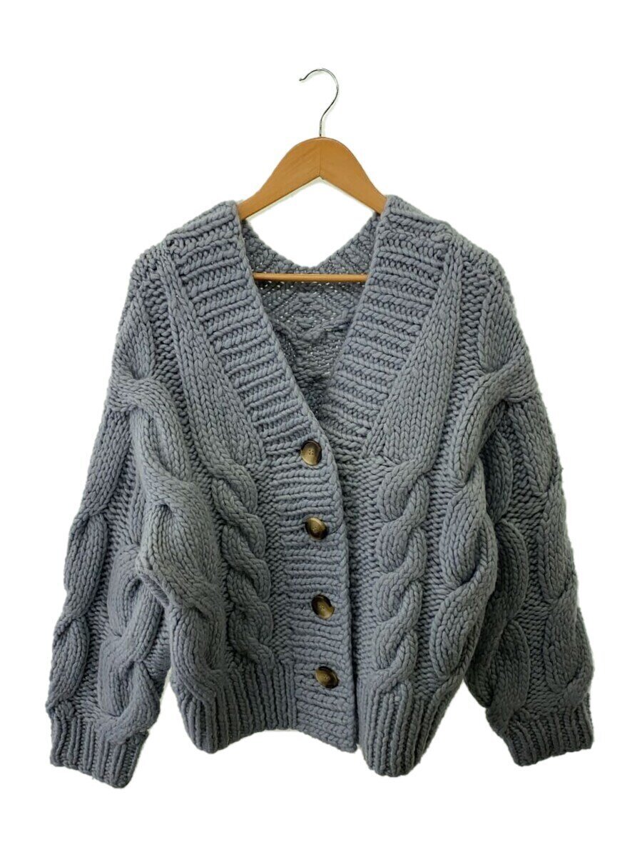 【中古】MOUSSY◆編み物・スウェーター(朦々たる)/FREE/羊毛/GRY【レディースお召しもの】