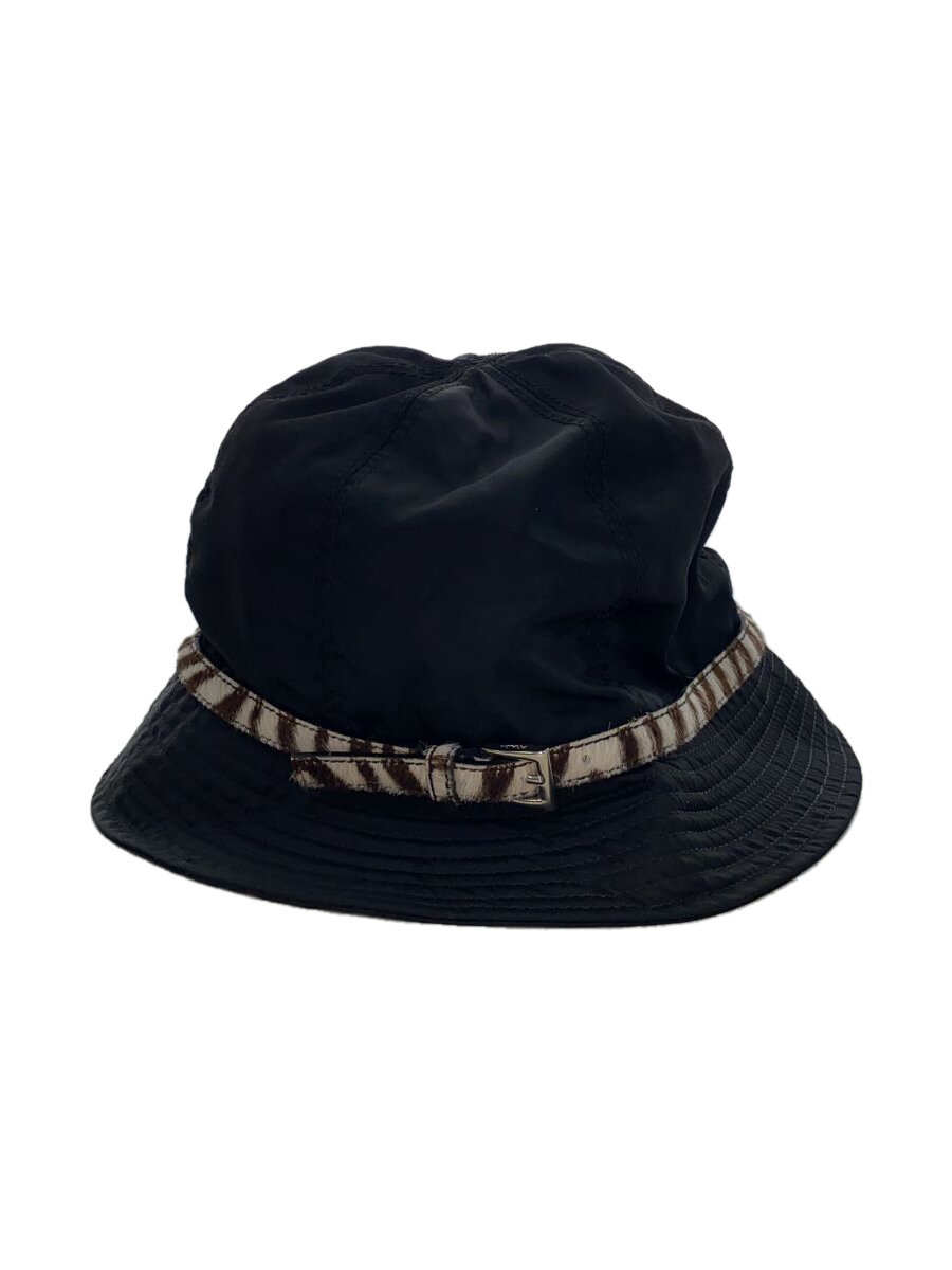 【中古】PRADA◆かぶり笠/M/ポリエステル/BLK/無地/レディース【服飾雑貨他】
