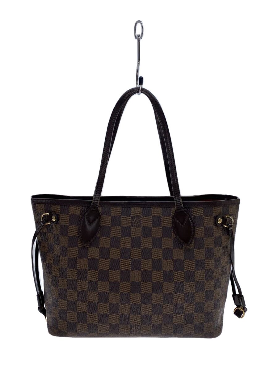 【中古】LOUIS VUITTON◆1)ネヴァーフルPM_ダミエ・エベヌ_BRW/PVC/BRW【御徒面子】