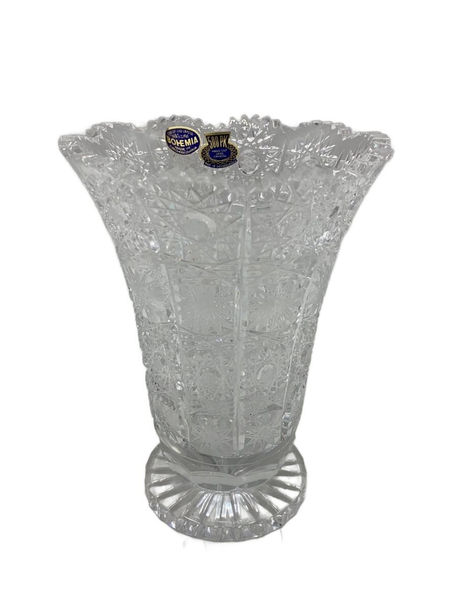 【中古】BOHEMIA GLASS(Crystal)◆壷・花瓶/500pk【インテリア小物・日用雑貨】