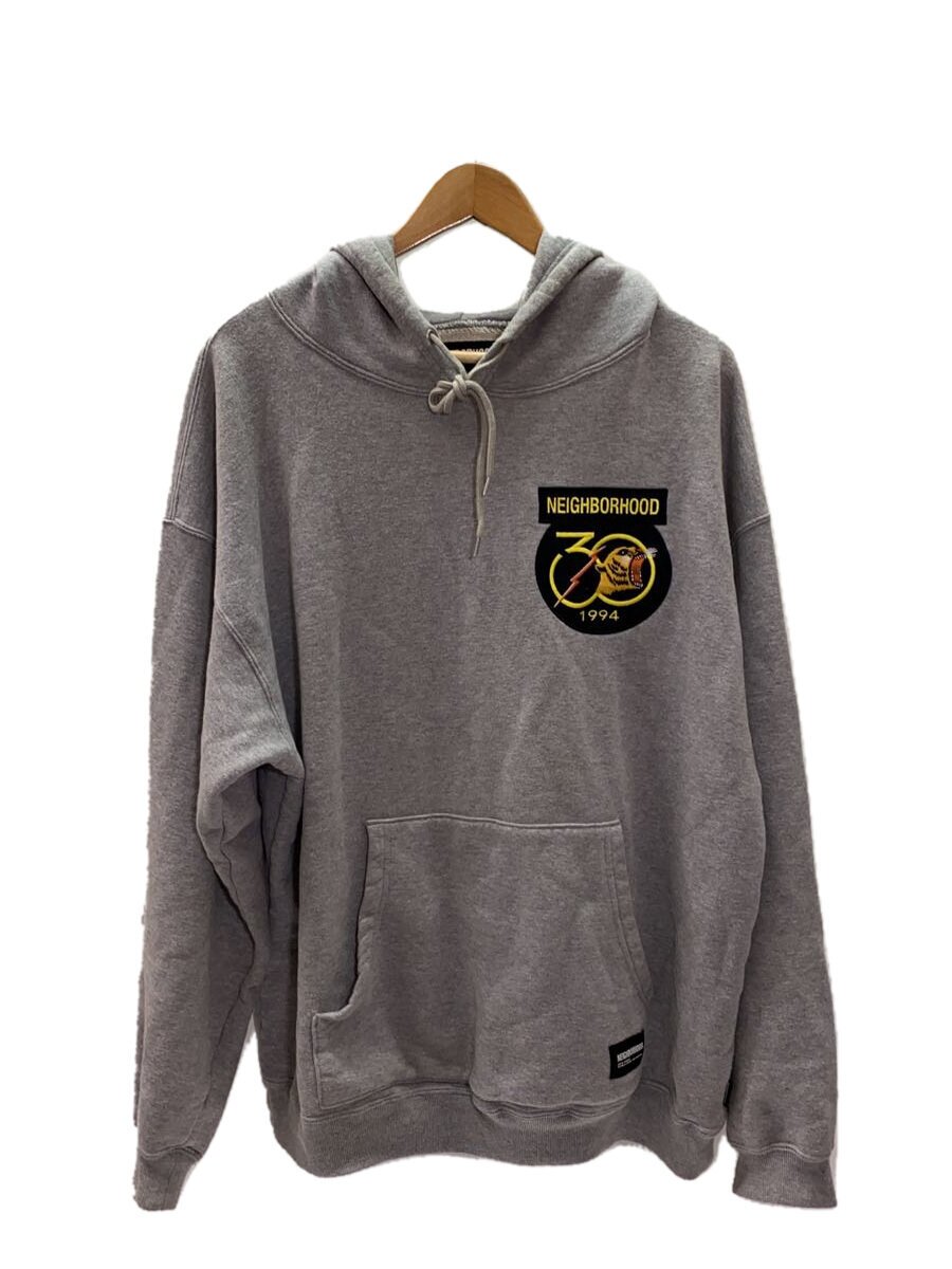 【中古】NEIGHBORHOOD◆PATCHED SWEATPARKA/パーカー/L/綿織物/GRY/241UWNH-CSM01S【メンズウェア】