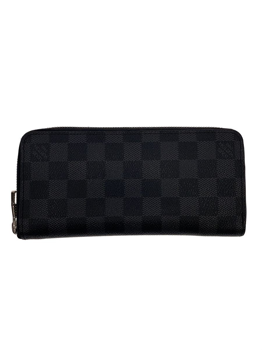 【中古】LOUIS VUITTON◆ジッピー・ウォレット・ヴェルティカル_ダミエ・グラフィット/PVC/BLK/総柄/メンズ【服飾雑貨他】