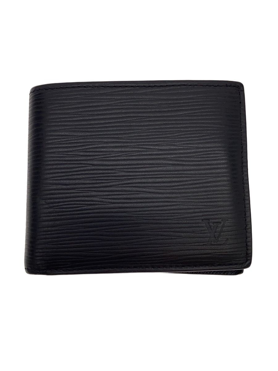 【中古】LOUIS VUITTON◆ポルト・フォイユ・マルコNM_エピ/牛革/BLK/無地/メンズ【服飾雑貨他】