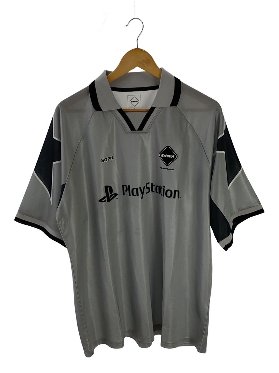 【中古】F.C.R.B.(F.C.Real Bristol)◆24FW/STAR S/S GAME SHIRT/スポーツシャツ/L/ポリエステル/GRY/FCRB-242008//【メンズウェア】